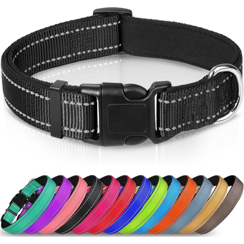 Dog Collar Manufacturer - Customized Label Adjustable Soft Nylon Pet Dog Martingale Collar Safety Buckle