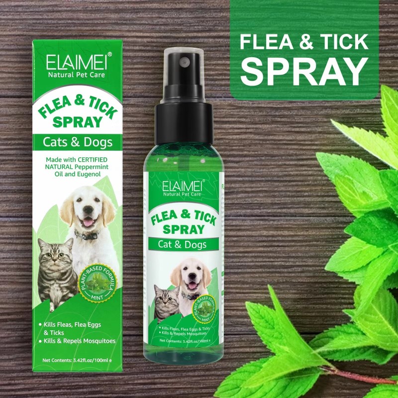 Pet Flea Spray Manufacturer - OEM Natural Pet Flea Tick Remove Spray Non-toxic Dog Cat Skin Care