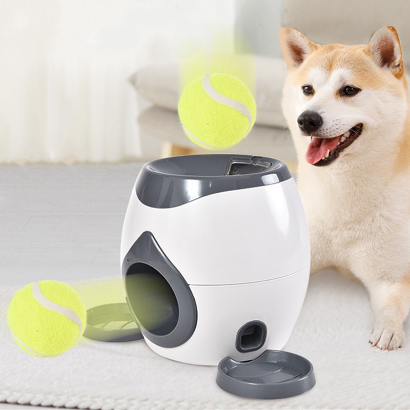 Dog Ball Launcher Factory - Hot Selling 2-in-1 Automatic Dog Tennis Ball Launcher Eat Play Interactive