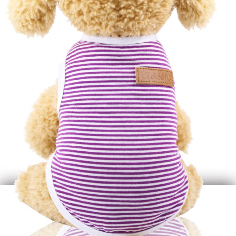 Pet Vest Manufacturer - Top Quality Pet Clothes Cotton Striped Vest Small Medium Sized Dog Clothing