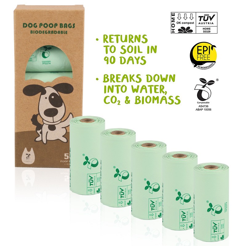 Dog Waste Bags Manufacturer - Custom Printed Compostable Corn Starch Disposable Scented Unscented Green