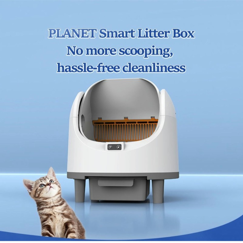 Smart Litter Box Supplier - Factory Wholesale Smart Cat Litter Box Open Top Model Easy Clean Plastic