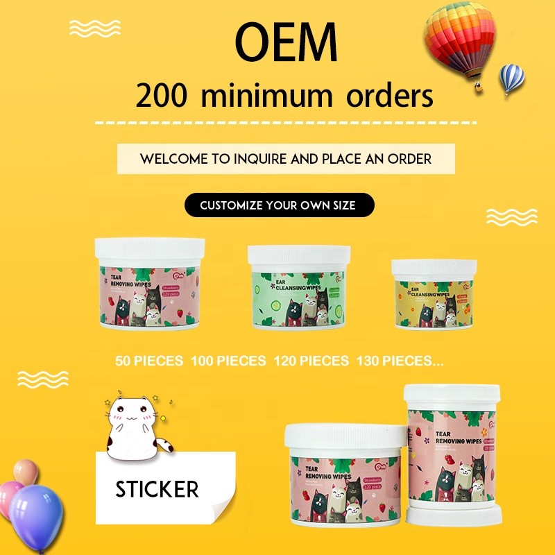 Pet Wipes Manufacturer - Factory Price 100-130 Pcs Wet Grooming Wipes for Dogs Cats Ear Eye Care
