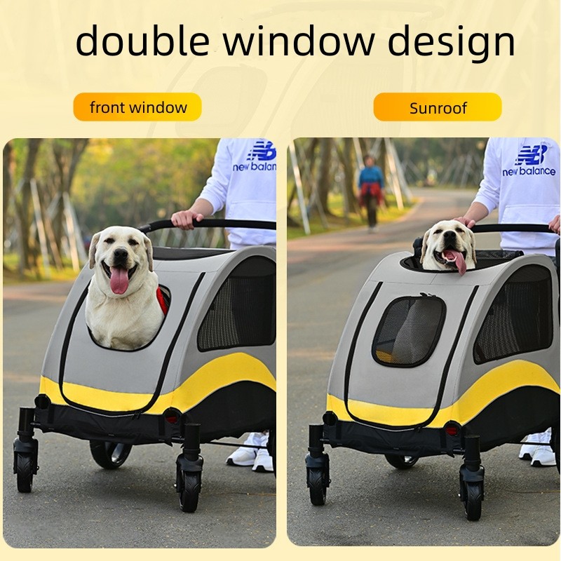 Pet Stroller Factory - New Foldable Cat Dog Jogging Large Pet Stroller Luxury 4 Wheels Pet Disabled Scooter