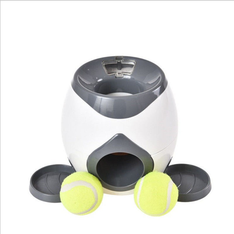 Dog Ball Launcher Factory - Hot Selling 2-in-1 Automatic Dog Tennis Ball Launcher Eat Play Interactive