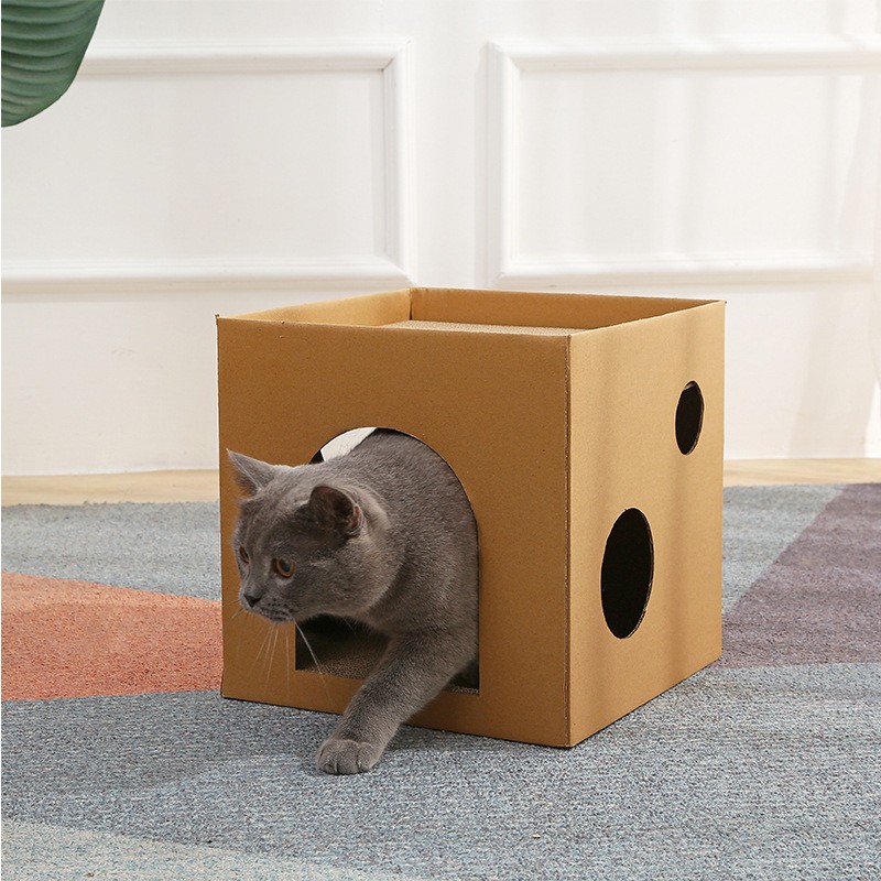 Cat House Manufacturer - Doel Custom Cat House Corrugated Pet House Cheap Cardboard Bed for Cats