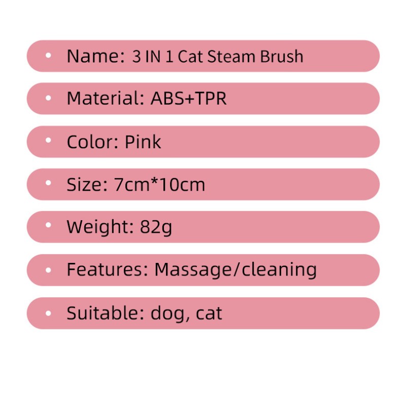 Pet Brush Factory - 2024 Hot Sale ABS Material Steamy Pet Grooming Brush Free Charging Power Source