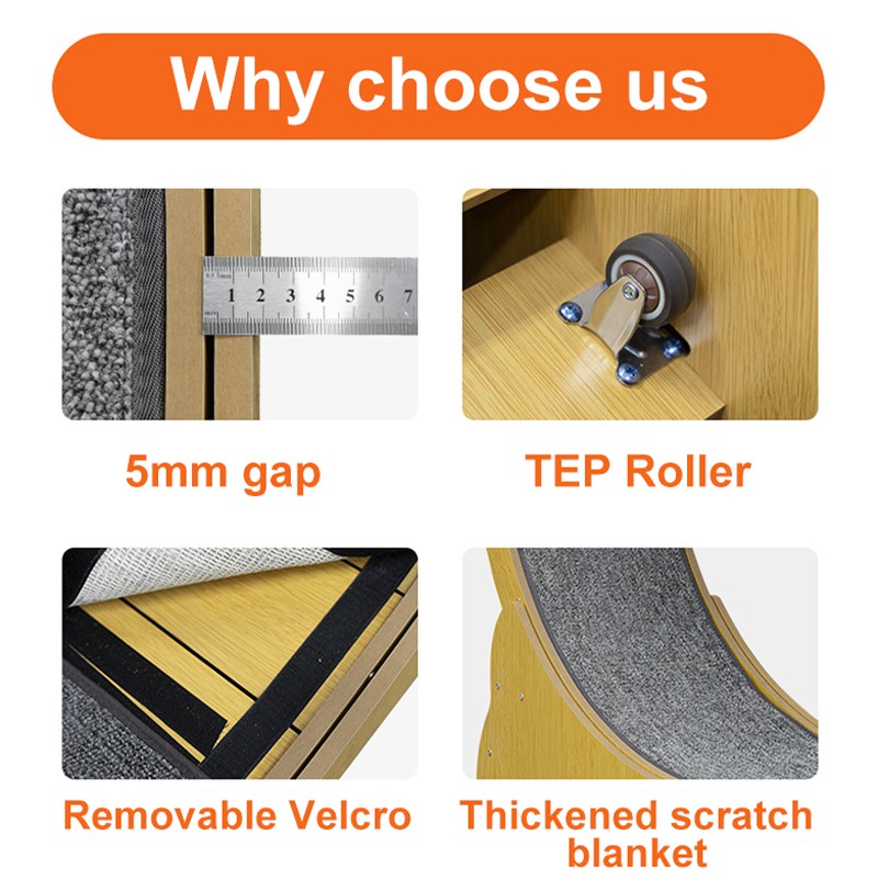 Cat Exercise Wheel Factory - OEM ODM Interactive Fiber Board Wooden Exercise Cat Running Wheel Pet