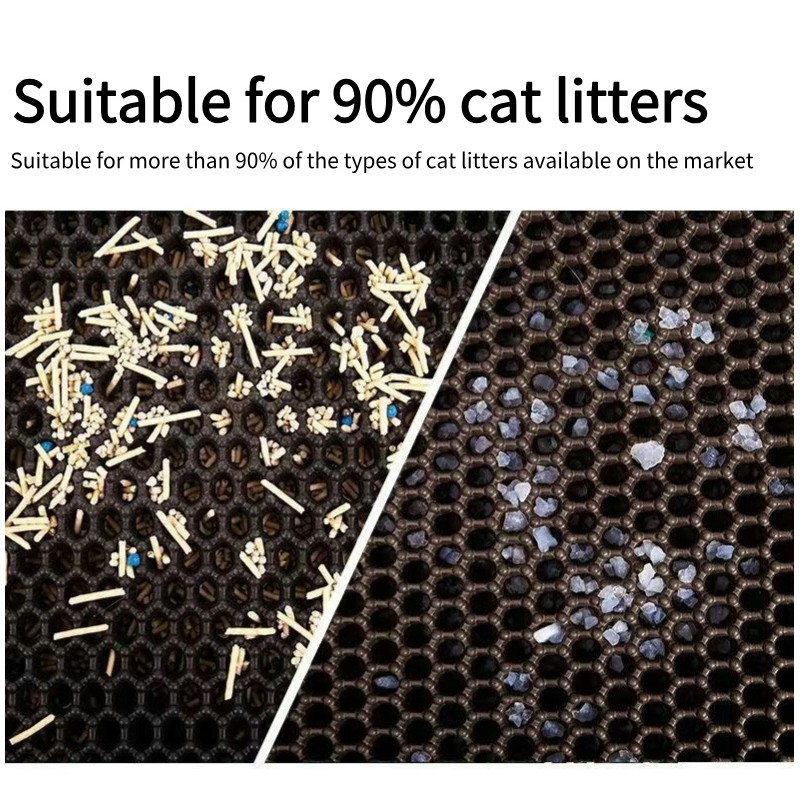 Cat Litter Mat Supplier - Double Cellular EVA Cat Litter Mat Washable Foldable Pet Foot Toilet Mat