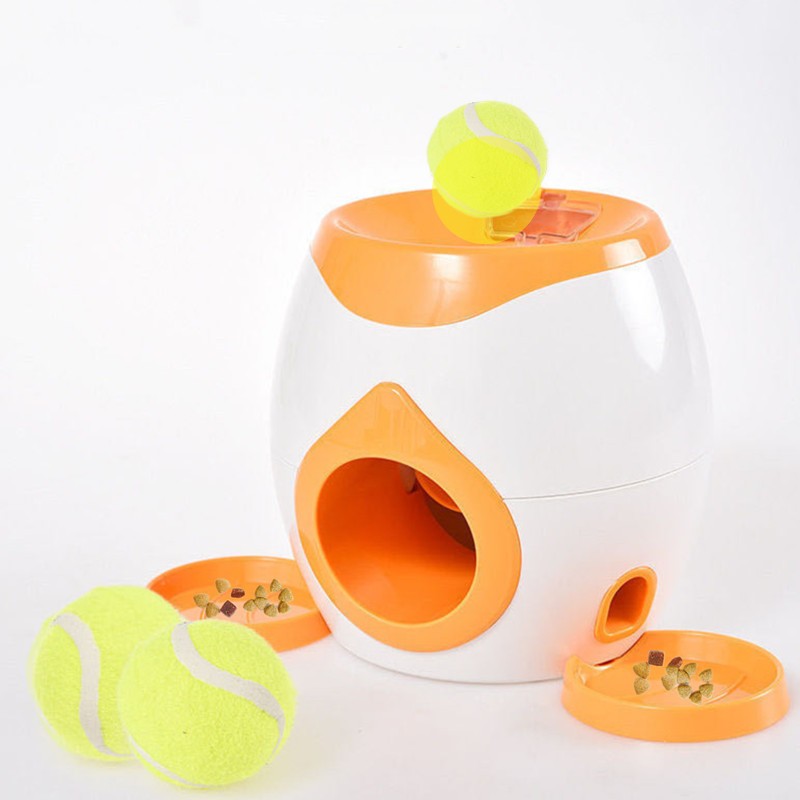 Dog Ball Launcher Factory - Hot Selling 2-in-1 Automatic Dog Tennis Ball Launcher Eat Play Interactive