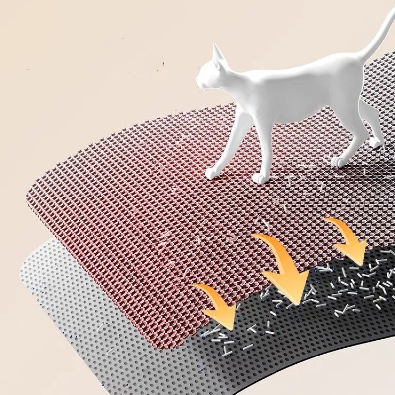 Cat Litter Mat Manufacturer - Double Cellular EVA Cat Litter Mat Washable Foldable Pet Foot Toilet Mat