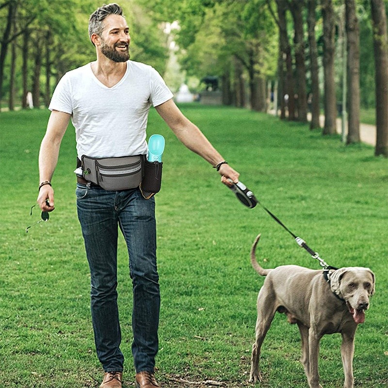 Dog Bag Holder Factory - Hot Selling 4 in 1 Jogging Walking Dog Bag Holder Custom Fanny Packs Water Bottle
