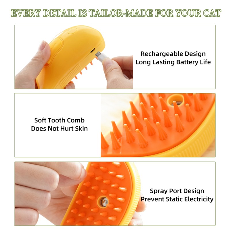 Pet Cleaning Brush Manufacturer - Pet Accessories 2024 Hot Sale Custom Logo Color Yellow Green Pet Cleaning Brush