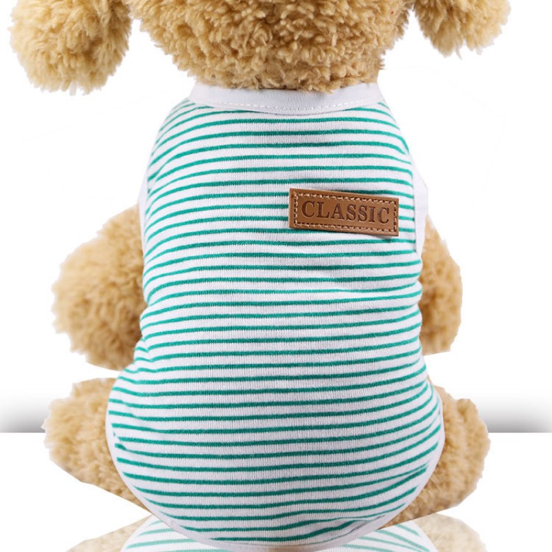 Pet Vest Manufacturer - Top Quality Pet Clothes Cotton Striped Vest Small Medium Sized Dog Clothing