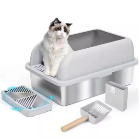 Cat Litter Box Manufacturer - Detachable Stainless Steel Litter Box Quick Install Durable Easy Clean