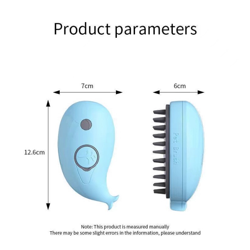 Pet Grooming Brush Manufacturer - In Stock USB Steamy Comb 2024 New Pet Grooming Brush Whale Shape 3 In1