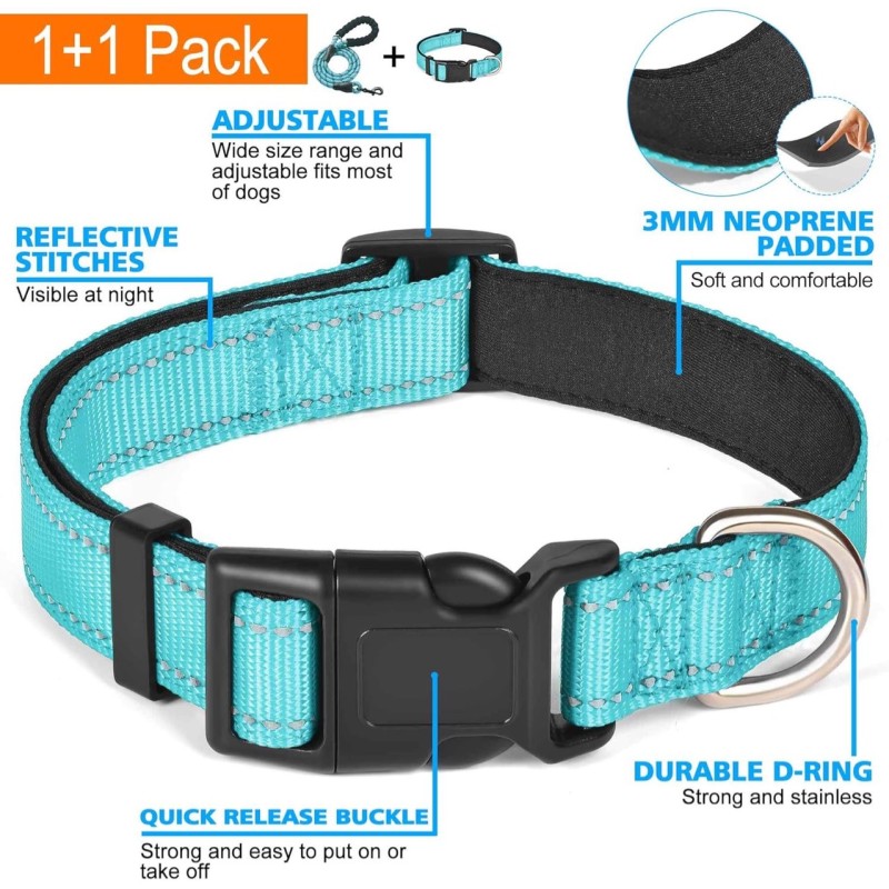 Dog Collar Manufacturer - Customized Label Adjustable Soft Nylon Pet Dog Martingale Collar Safety Buckle