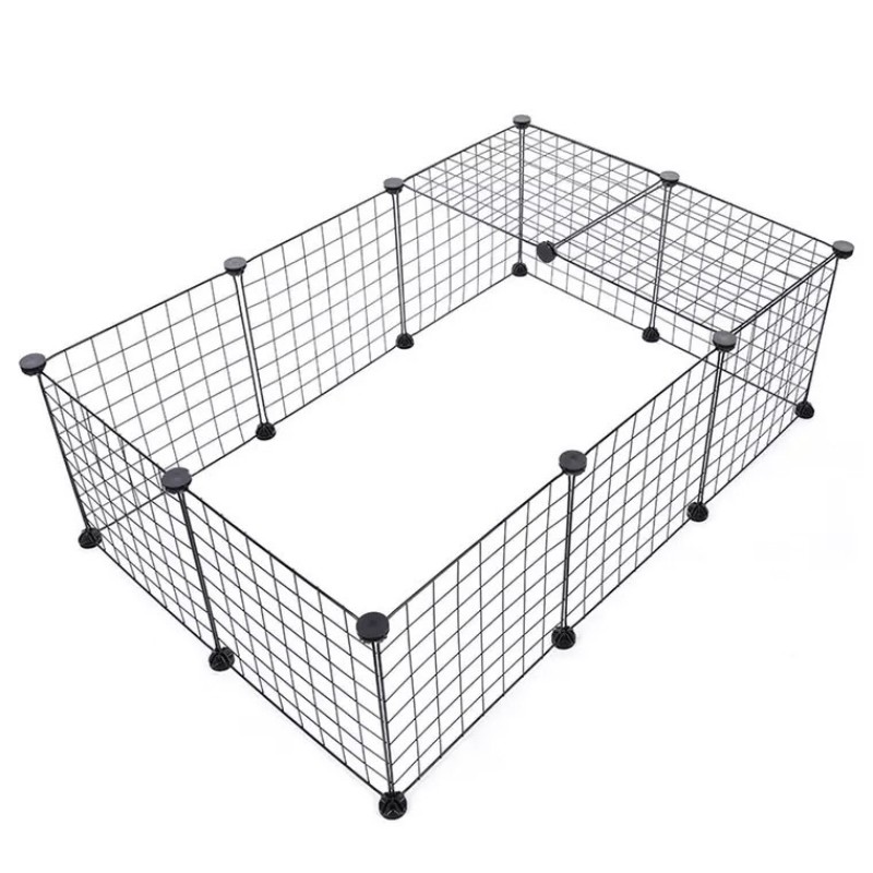 Pet Gate Manufacturer - Hot Sale DIY Cat Small Animal Playpen Iron Net Fence Pet Gate Indoor Play