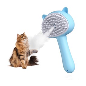 Pet Spray Brush Factory - 2024 Pet Products 4-in-1 Silicone Steam Pet Spray Brush ABS Material