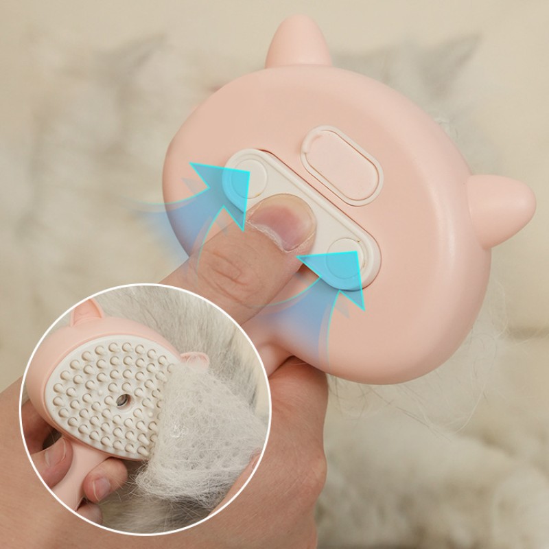 Pet Spray Brush Factory - 2024 Pet Products 4-in-1 Silicone Steam Pet Spray Brush ABS Material