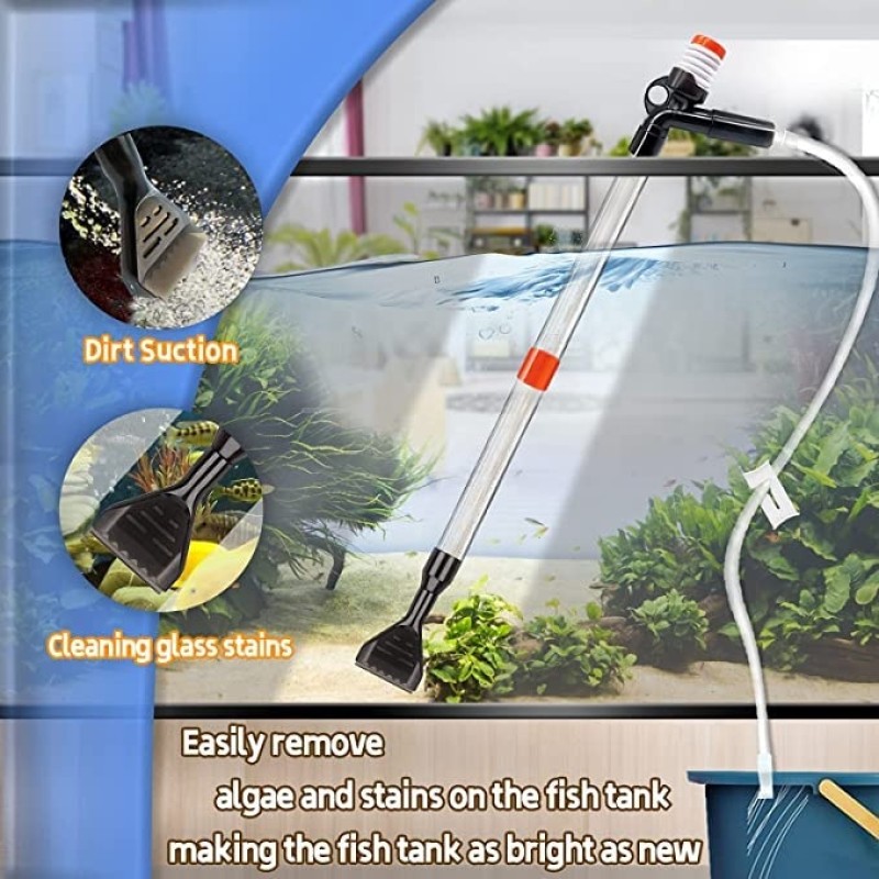 Aquarium Cleaner Factory - Fish Tank Aquarium Gravel Cleaner Kit Long Nozzle Water Changer Aquariums
