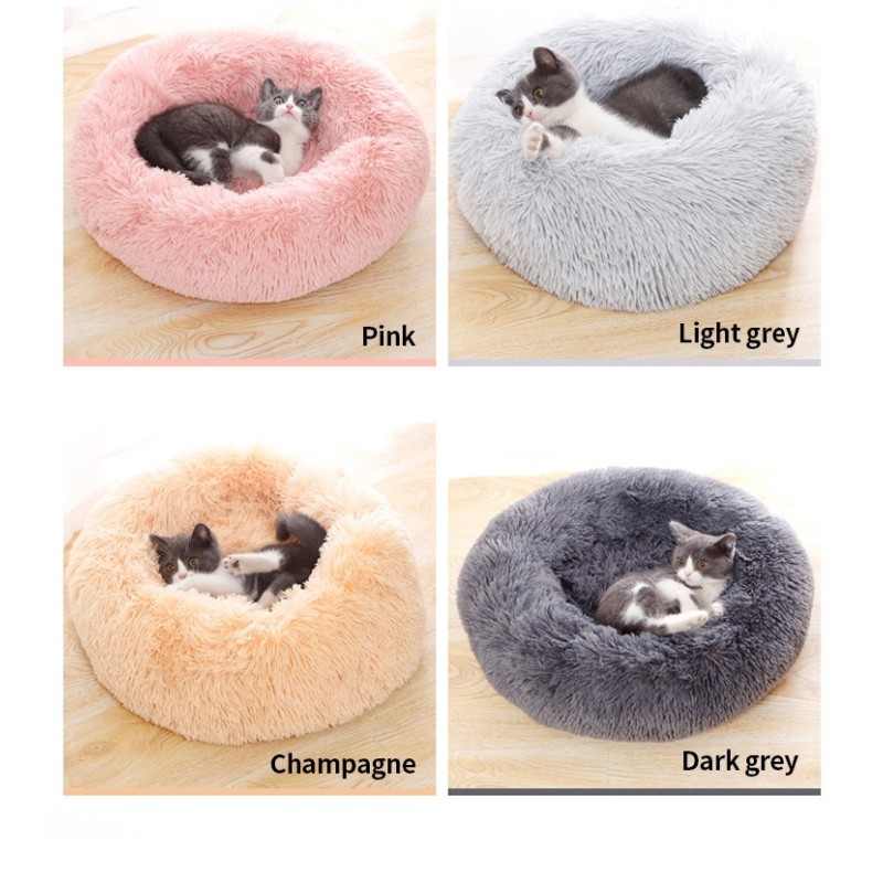 Pet Bed Factory - Factory Price High Quality Faux Fur Donut Bed Round Pet Bed Washable Dog Cat