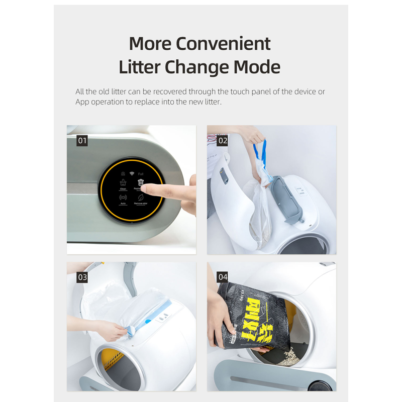 Cat Litter Box Manufacturer - EU Warehouse Automatic Cat Toilet Self-cleaning Intelligent App Remote Control