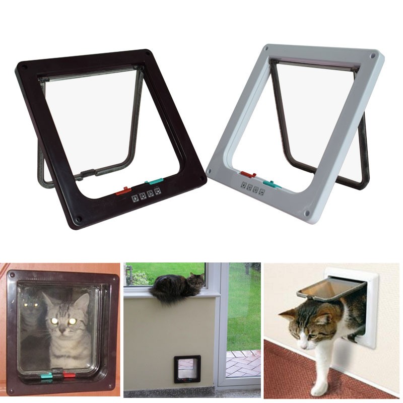 Cat Flap Factory - Cat Flap Adjustable Door Security Lock for Dog Cats Kitten Abs Plastic Small