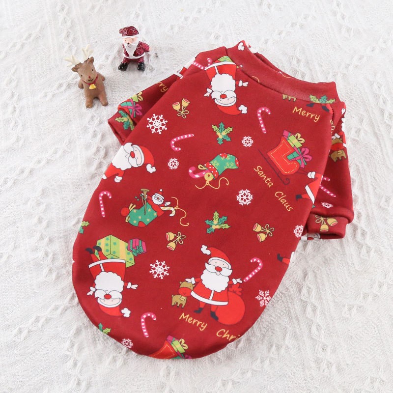 Pet Clothes Factory - Hot Sale Christmas Wholesale Hot Sale Pet Clothes Plus Fleece Christmas Theme