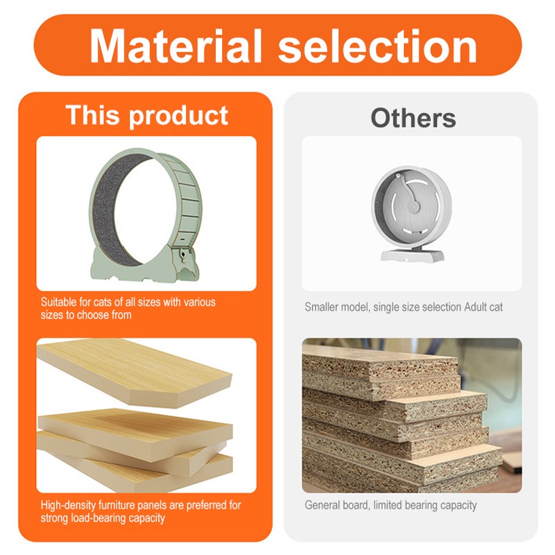 Cat Exercise Wheel Factory - OEM ODM Interactive Fiber Board Wooden Exercise Cat Running Wheel Pet