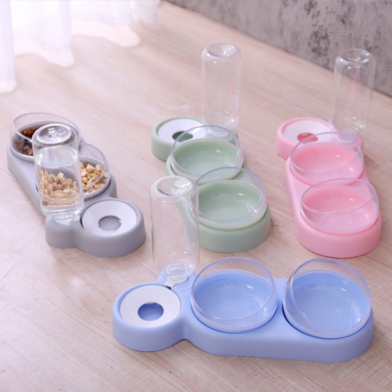 Pet Bowl Factory - Popular Pet Double Bowl Automatic Drinking Water Anti-overturning Pet Bowl Cute