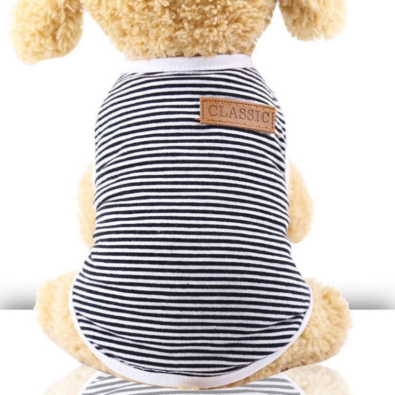 Pet Vest Manufacturer - Top Quality Pet Clothes Cotton Striped Vest Small Medium Sized Dog Clothing