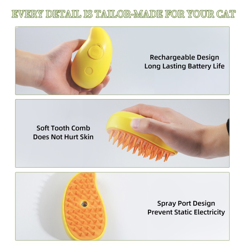 Pet Cleaning Brush Manufacturer - Pet Accessories 2024 Hot Sale Custom Logo Color Yellow Green Pet Cleaning Brush