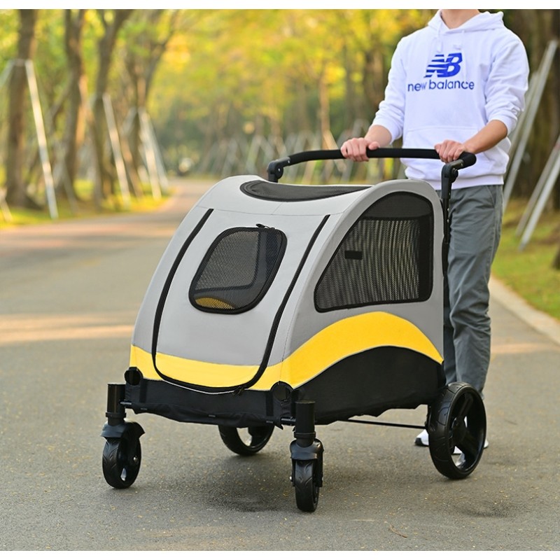 Pet Stroller Factory - New Foldable Cat Dog Jogging Large Pet Stroller Luxury 4 Wheels Pet Disabled Scooter