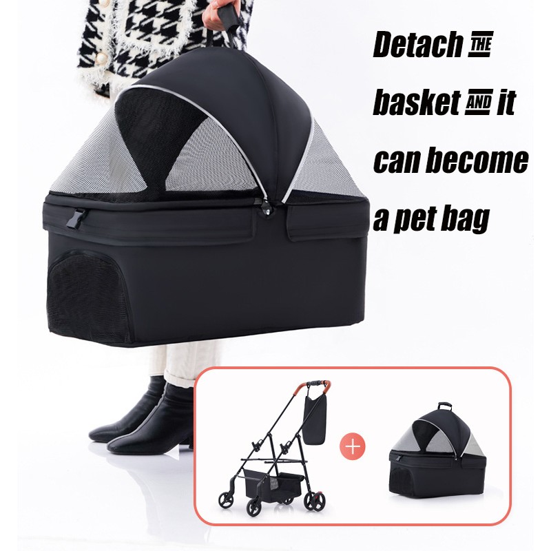 Pet Stroller Supplier - Mascotas Custom Dog Stroller Foldable Pram Pet Stroller With Universal Wheels