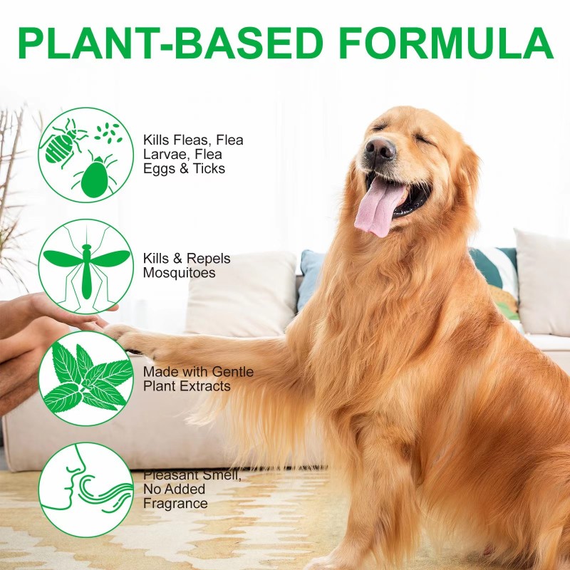 Pet Flea Spray Manufacturer - OEM Natural Pet Flea Tick Remove Spray Non-toxic Dog Cat Skin Care