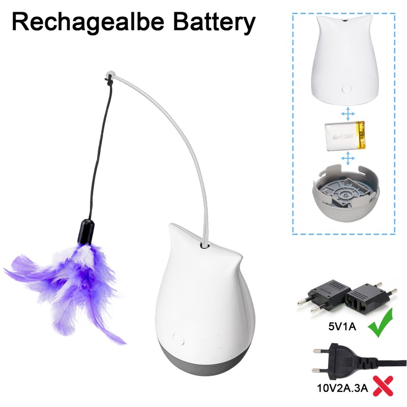 Cat Toy Manufacturer - DOEL Mascotas Pet Products 2024 Feather Cat Tumbler Interactive Smart Toy
