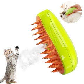Pet Brush Supplier - 3-in-1 Rechargeable ABS Self-Cleaning Dog Cat Brush Pet Hair Massage Steamy Comb