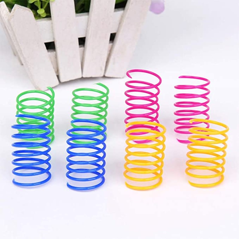 Cat Toy Factory - 12-Piece Durable Heavy Plastic Spiral Spring Cat Toy Colorful Interactive Movement