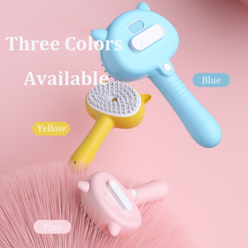 Pet Spray Brush Factory - 2024 Pet Products 4-in-1 Silicone Steam Pet Spray Brush ABS Material