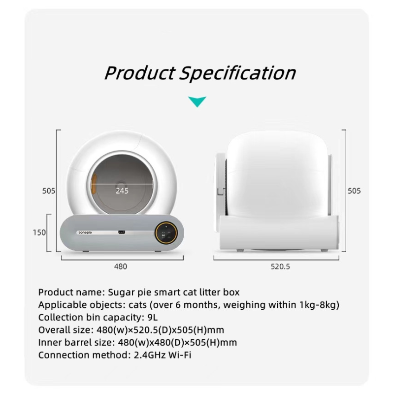 Cat Litter Box Manufacturer - EU Warehouse Automatic Cat Toilet Self-cleaning Intelligent App Remote Control