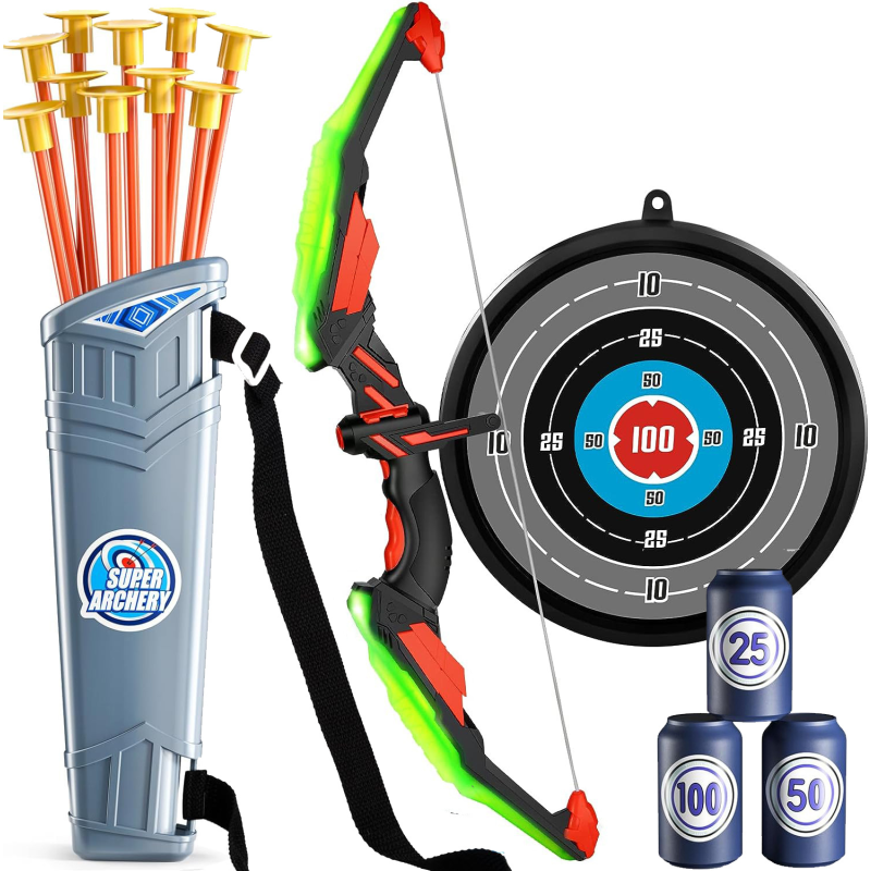 Shooting Toy Supplier - Cross-Border Children's Sports Shooting Toys Boys Lighted Bow Arrow Set