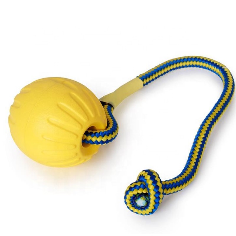 Floating Toy Supplier - Wholesale EVA Dog Ball with Rope Floating Dog Toys Pet Training Solid Elastic