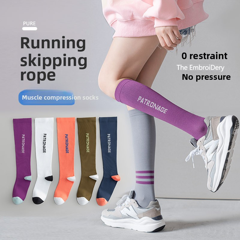 Women Socks Supplier - Professional Sports Women's Spring Autumn Calf Socks Pure Cotton Sweat-Absorbing