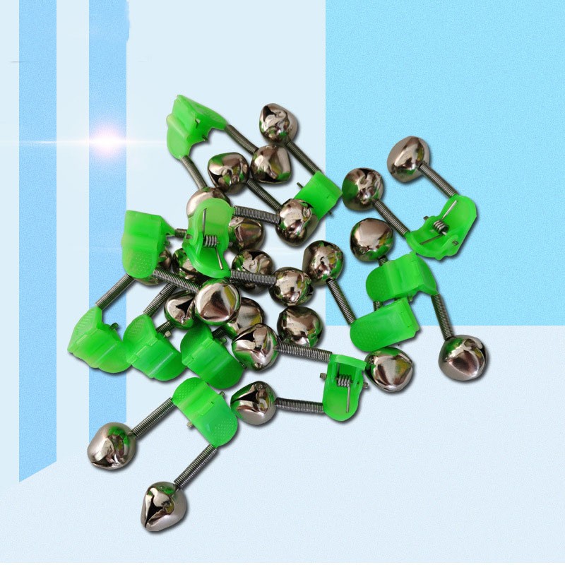 Fishing Alarm Factory - Fishing Bite Alarms Rod Bells Rod Clamp Tip Clip Bells Ring Green ABS