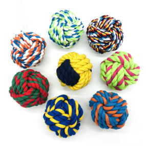 Dog Toy Supplier - Wholesale Cotton Dog Rope Toys Pet Dog Ball Toys Knot Rope Chew Toy