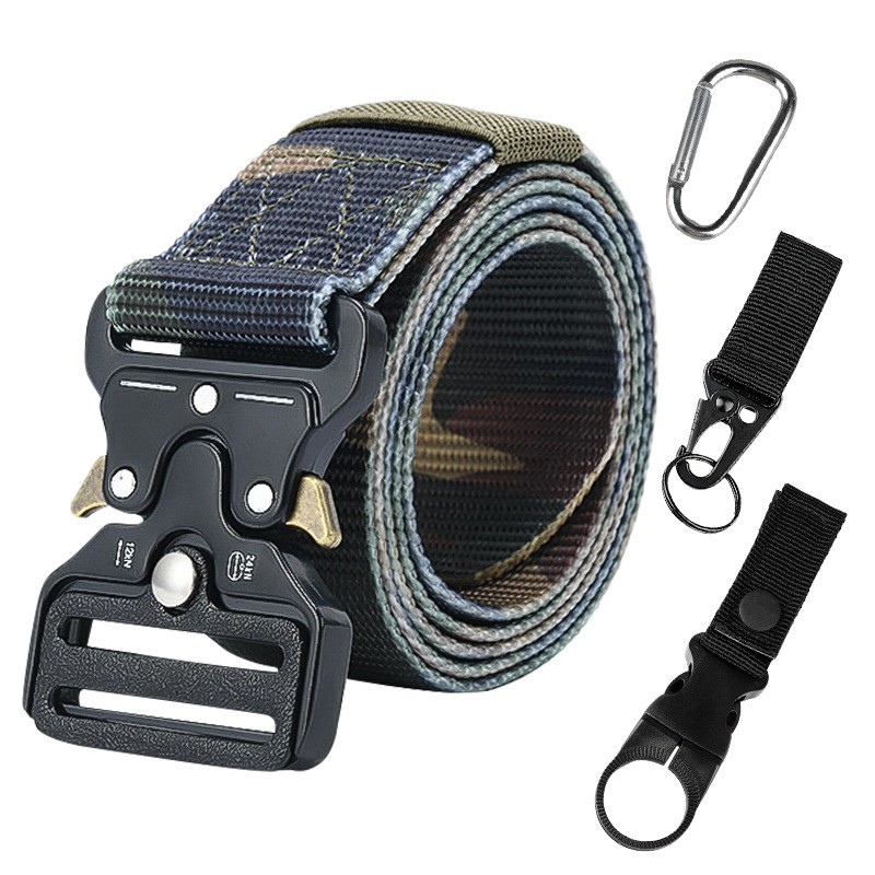 Tactical Belt Manufacturer - Outdoor Heavy Duty Buckle Tactical MOLLE Pouch and Hooks Tactical Belt