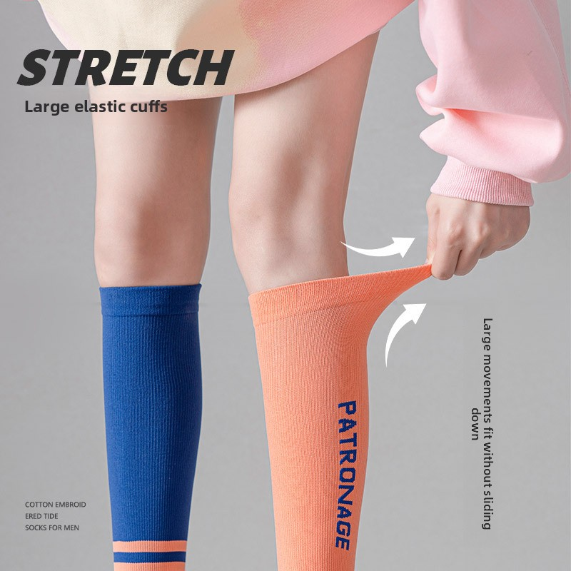 Women Socks Supplier - Professional Sports Women's Spring Autumn Calf Socks Pure Cotton Sweat-Absorbing