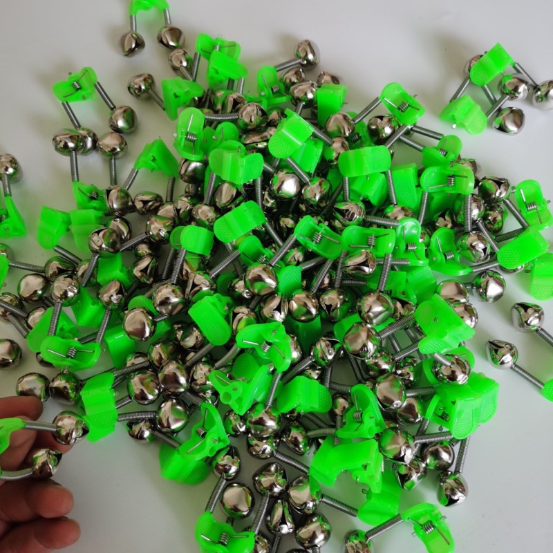 Fishing Alarm Factory - Fishing Bite Alarms Rod Bells Rod Clamp Tip Clip Bells Ring Green ABS