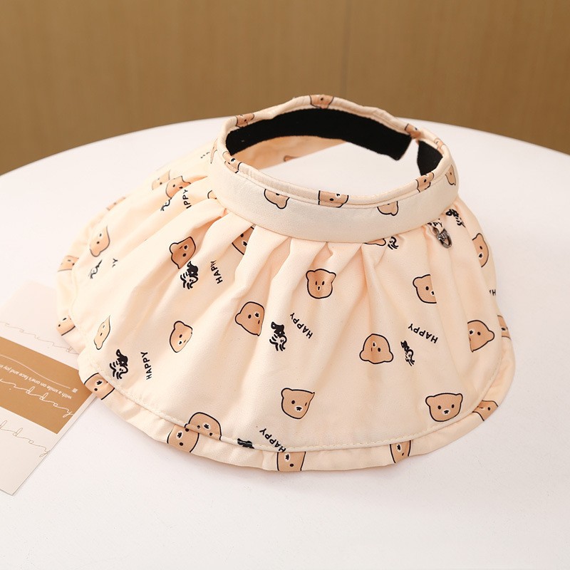 Baby Hat Supplier - Hot Sale Baby Cute Floral Empty Top Visor Hats Large Brim Protection Newborn Cap